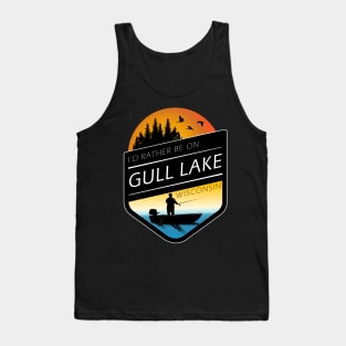 I'd Rather Be On Gull Lake Wisconsin Sunset Fishing Tank Top